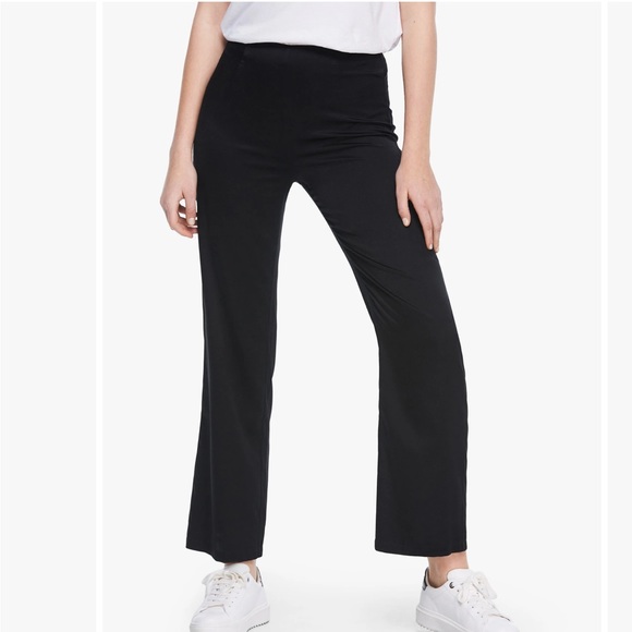 NWOT Lily Silk Wide Leg Classic Fit High Rise Silk Blend Pants Black 26 - Picture 3 of 13